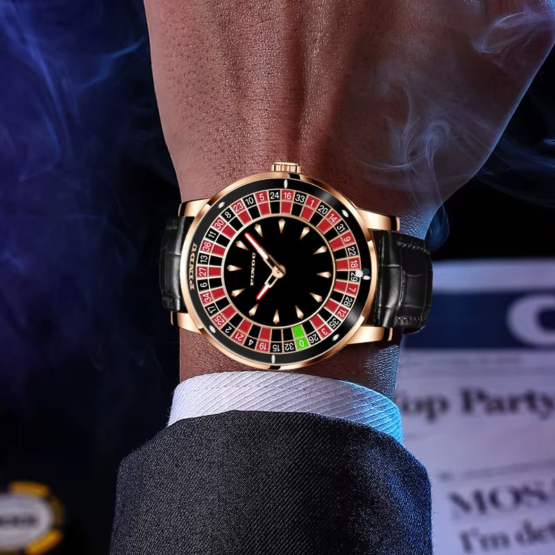 Design Watch NH35A Automatic Mechanical Wristwatches Las Vegas Roulette Diamond Luminous Pointer Montre Homme