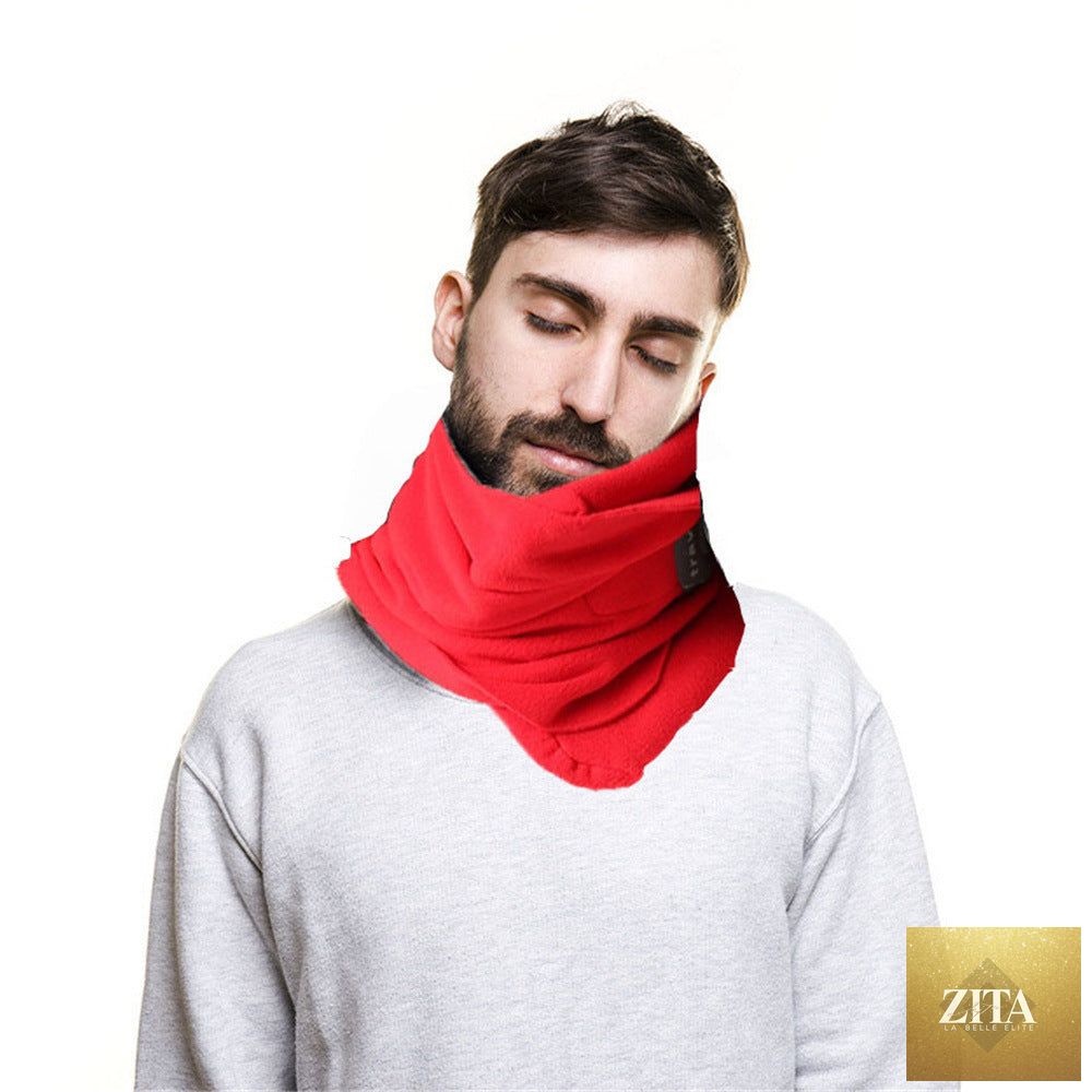 Soft U-shaped travel pillow providing neck support and comfort, ideal for long journeys and travel relaxation.