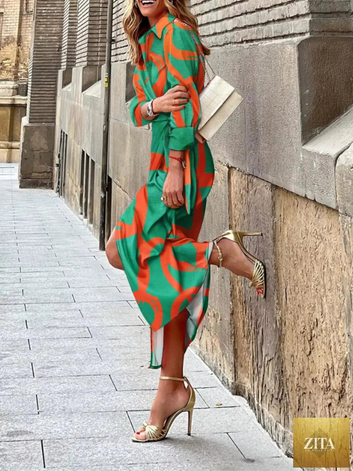 Printed collared neck shirt dress by Shopiebay featuring a button-up front and stylish design, perfect for casual or office wear.