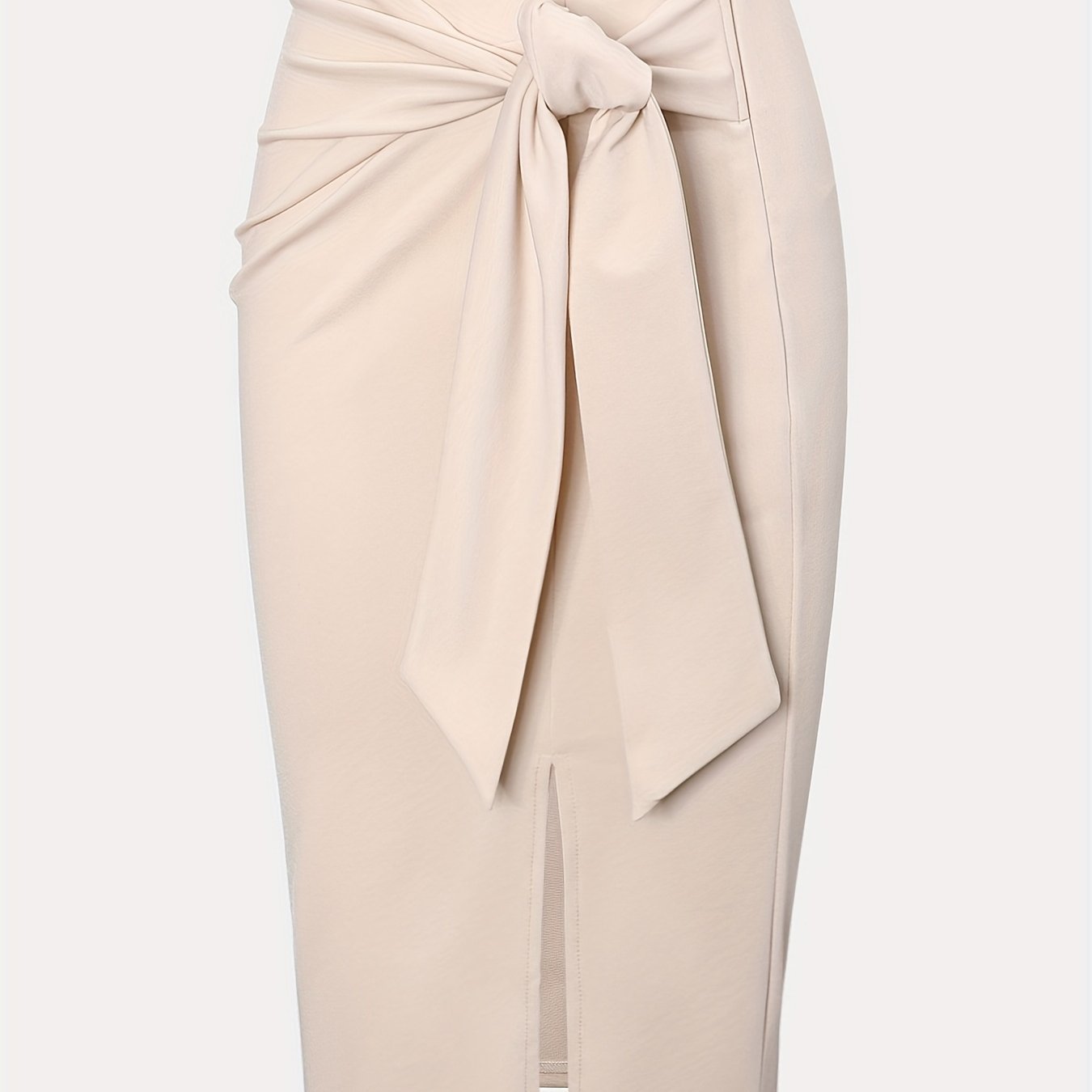 Elegant monochrome high-waisted knee-length skirt for women, featuring a sleek, fitted design in black or white.