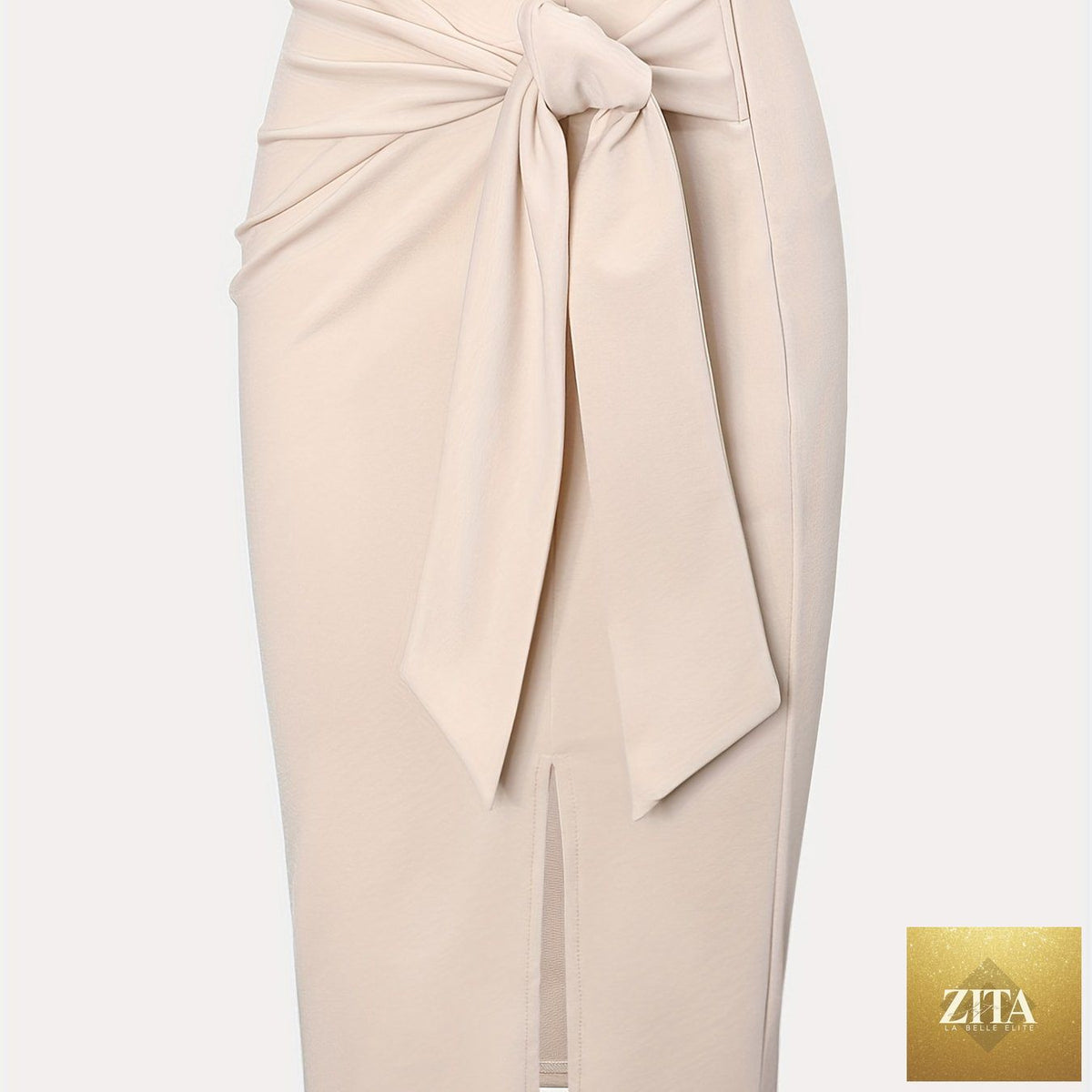 Elegant monochrome high-waisted knee-length skirt for women by Zita La Belle Elite, shown in a sleek, stylish design.
