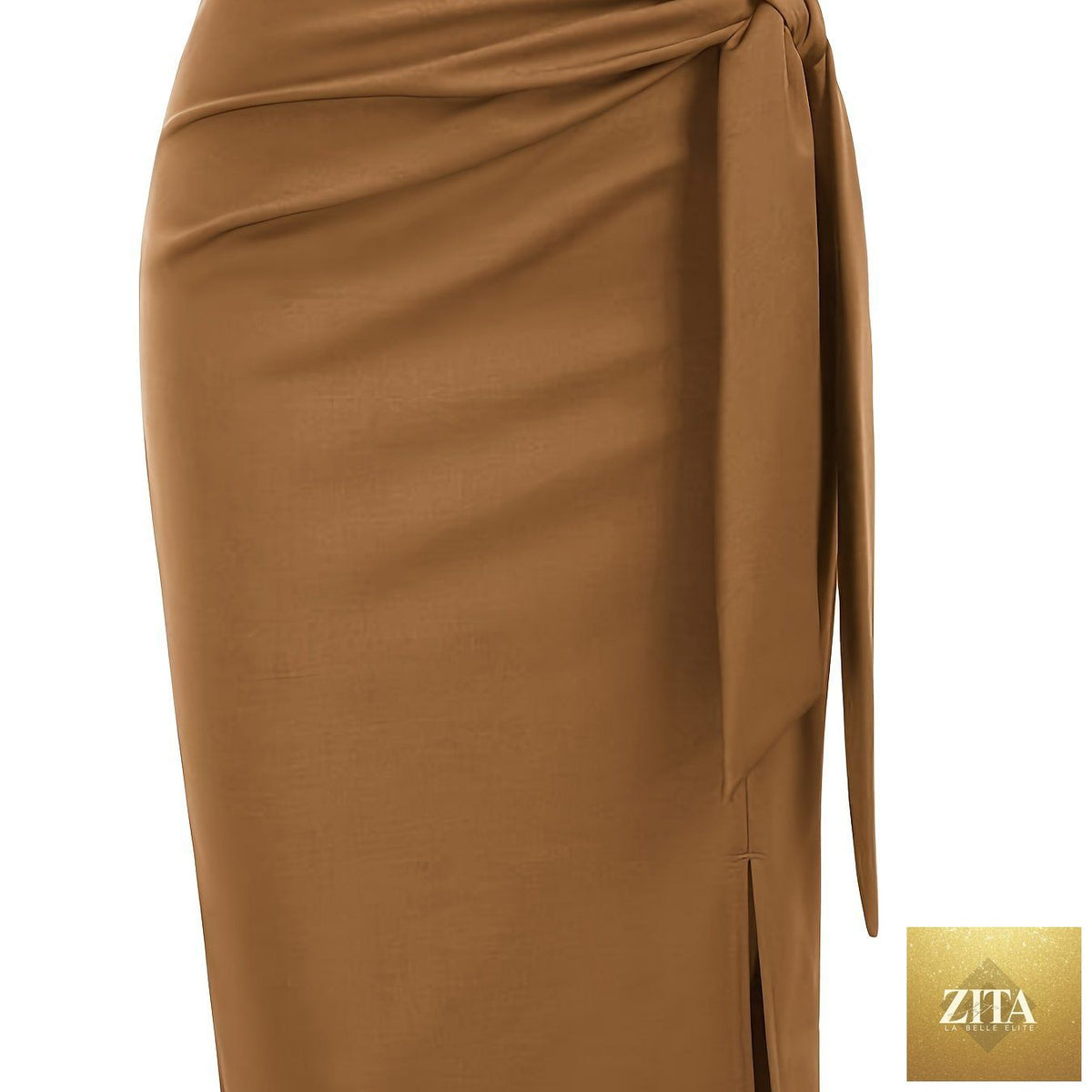 Elegant monochrome high-waisted knee-length skirt for women by Zita La Belle Elite, featuring a sleek and sophisticated design.