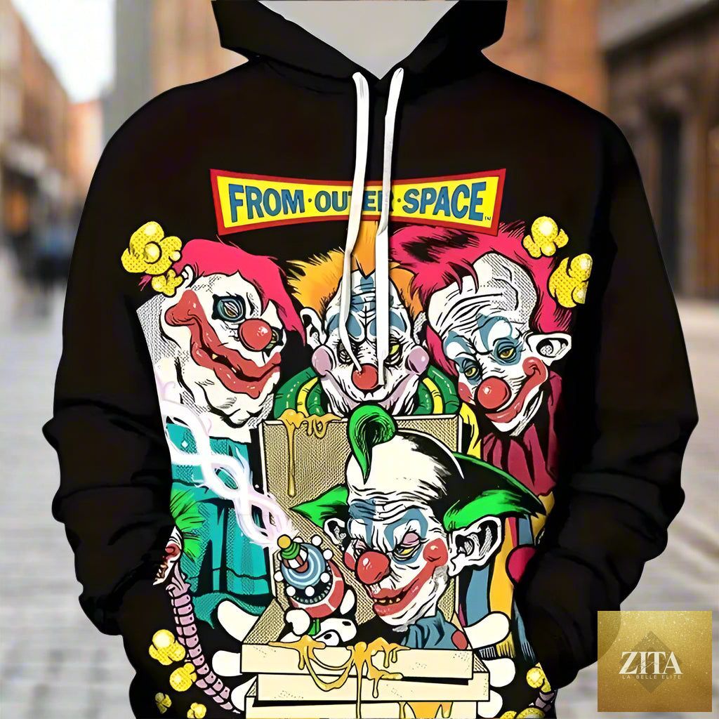 Unisex printed hoodie from FitiqueFit featuring casual streetwear style with graphic design on soft pullover sweatshirt.
