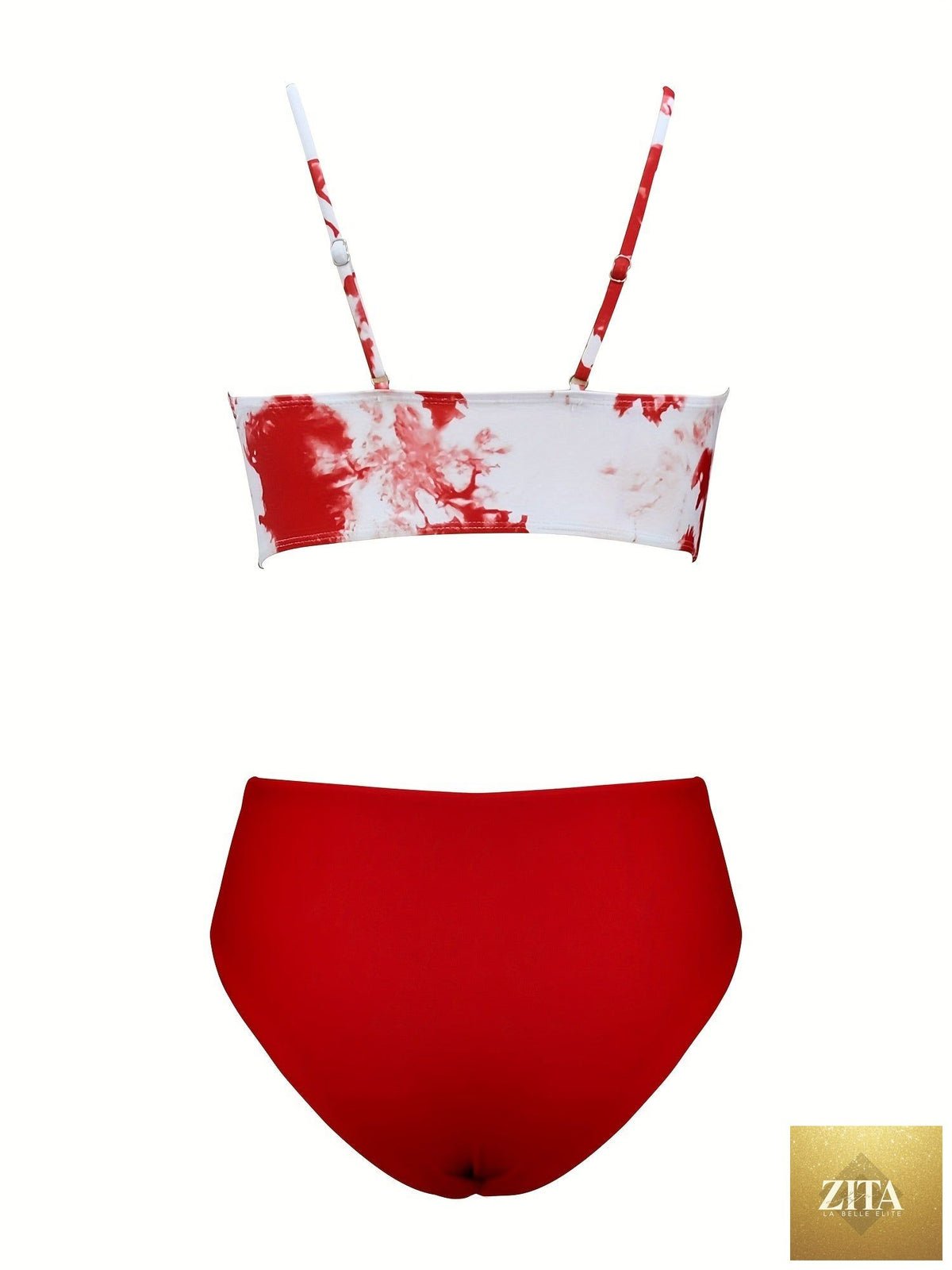 Stevvex Coastal Flair V-Neck Bikini Set with colorful print, spaghetti straps, high-cut shorts, and ultra-stretch fabric for summer swimwear.