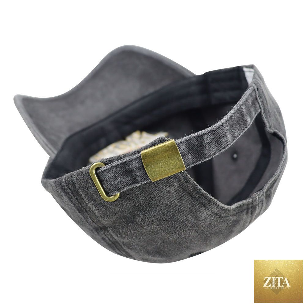 Zita La Belle Elite GOAT Ram embroidered vintage washed baseball cap with adjustable low profile unstructured fit.