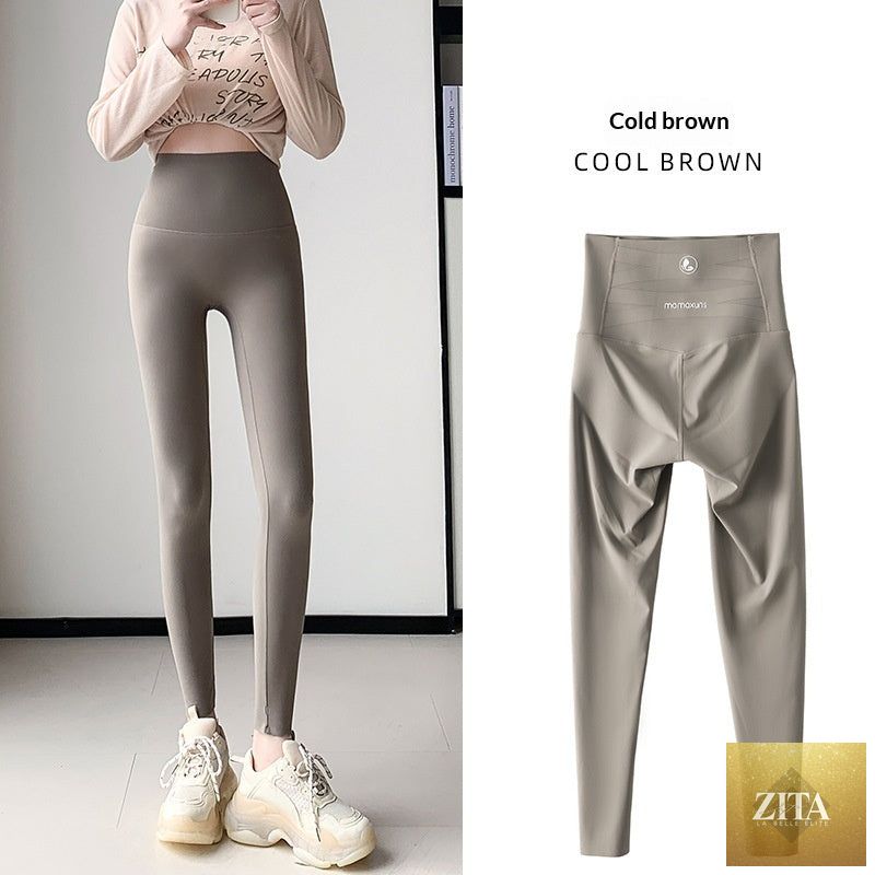 Women's shark print leggings from My Store, lightweight thin outerwear leggings suitable for spring and fall, close-up of fabric and design.