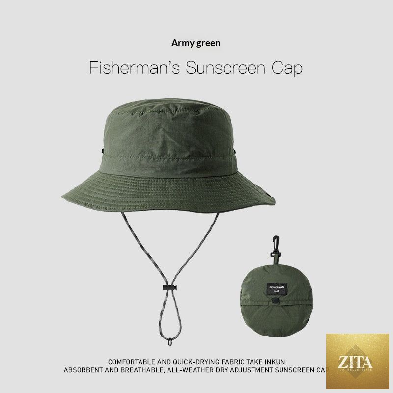 Wide-brim UV protection nylon sun hat by Zita La Belle Elite, breathable outdoor hat for women and men, with a wide brim for sunshade.