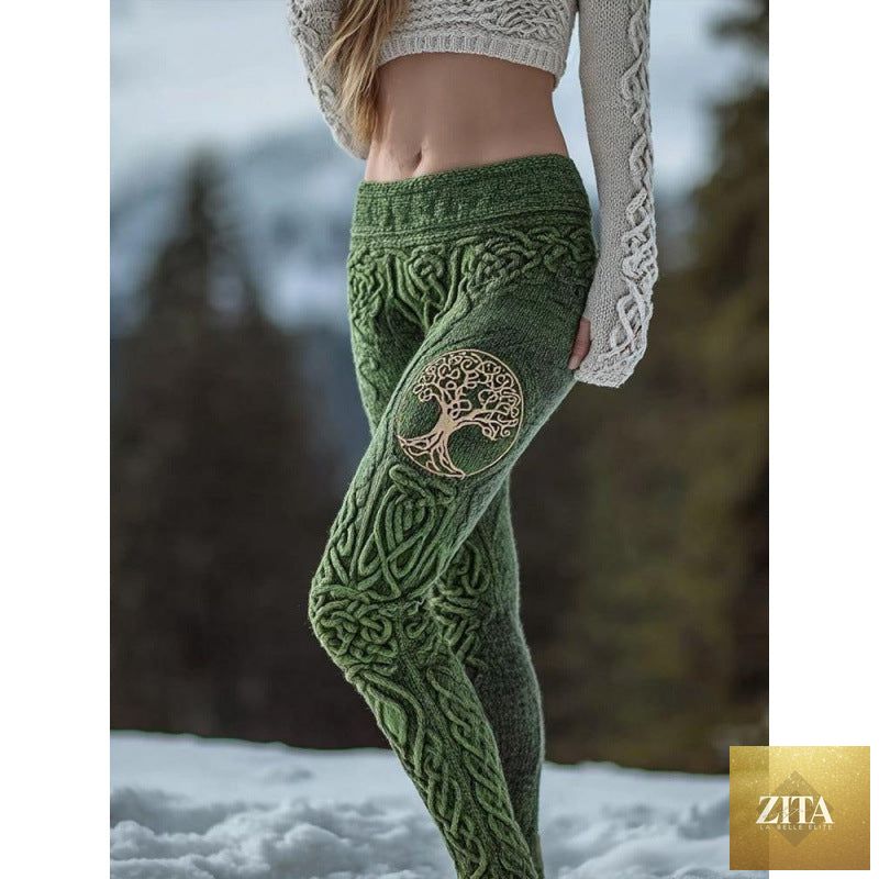 Women's 3D digital-print sports yoga pants, stretchy athletic activewear with vibrant colorful design, perfect for yoga or workout sessions.