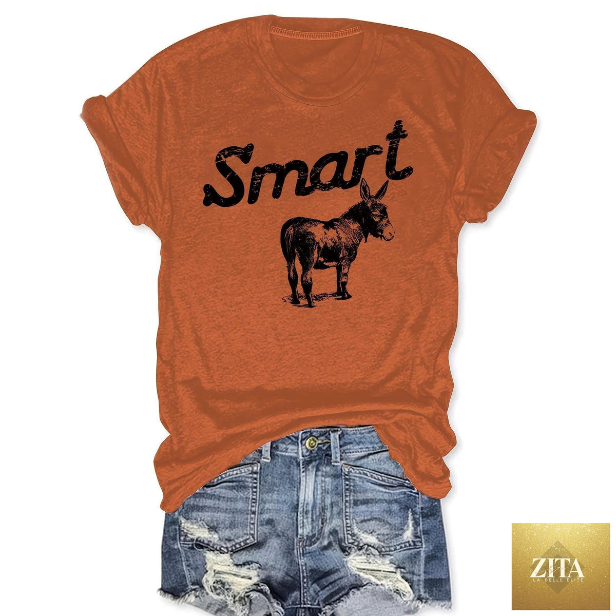 Zita La Belle Elite women's casual summer T-shirt with a round neck and short sleeves, lightweight and comfortable for warm weather.