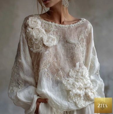 Womens Printed Crew Neck Long Sleeve Top