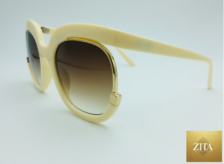 Women's cat eye half-frame UV400 sunglasses by FitiqueFit, stylish eyewear with dark tinted lenses and fashionable design.