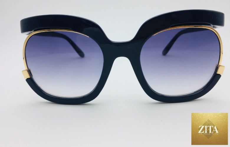 Cat Eye half-frame UV400 sunglasses for women by FitiqueFit, showcasing stylish eyewear with black frames and tinted lenses.
