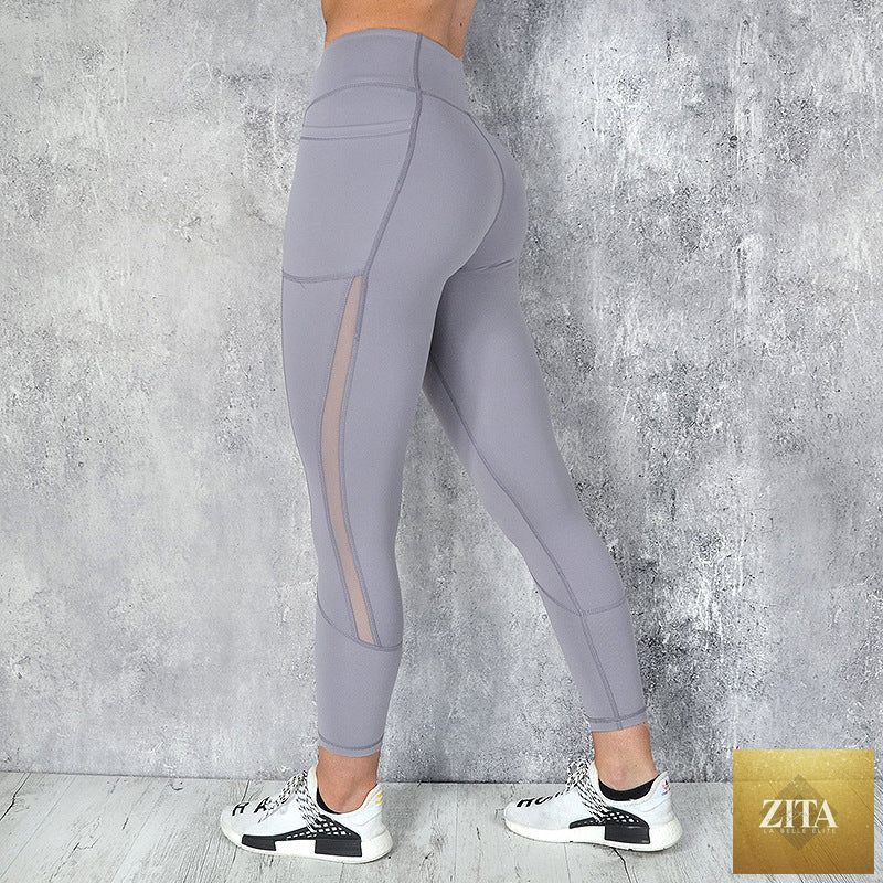 Women High Waist Pocket Leggings Solid Color