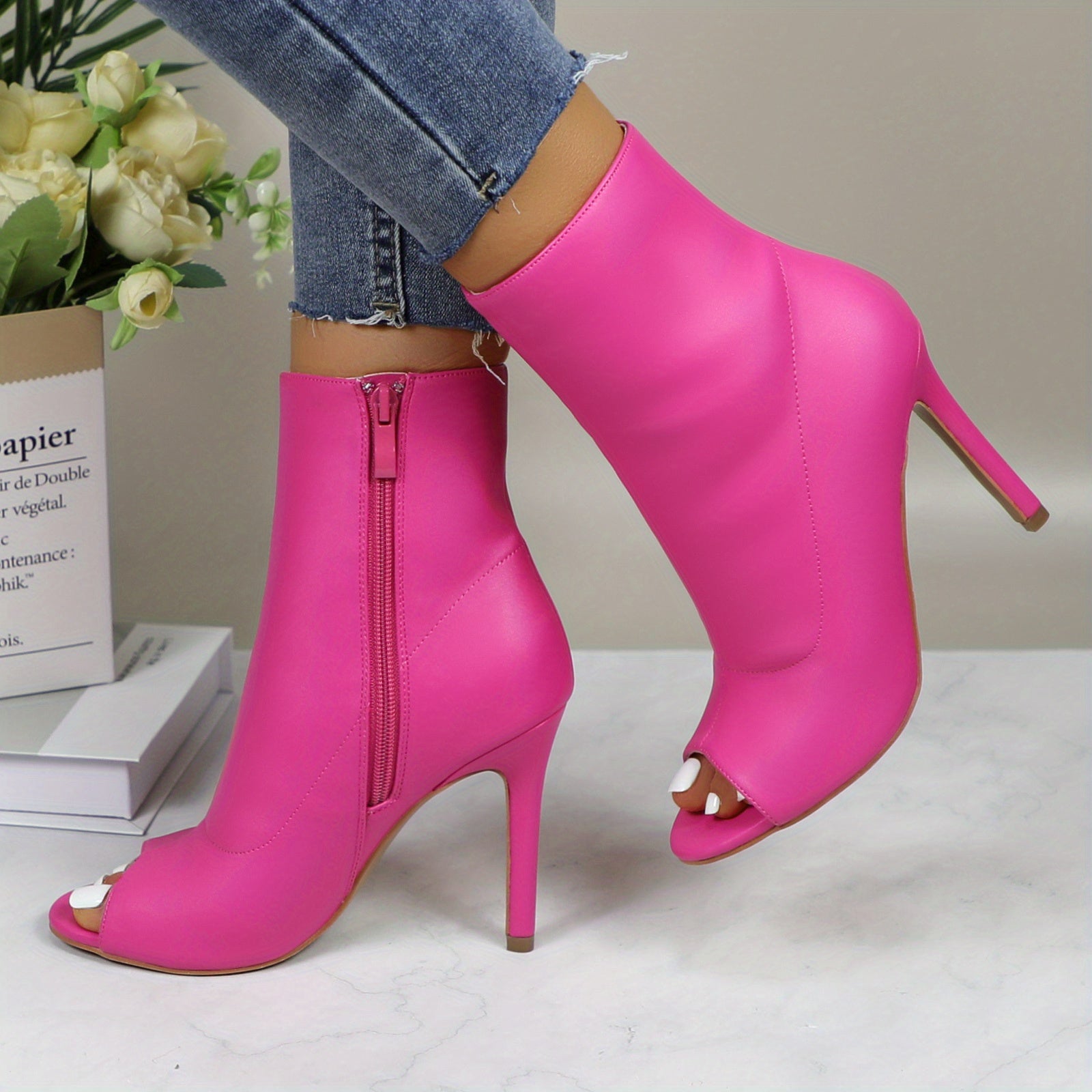 Shiny metallic stiletto boots for women with a sleek design, perfect for dance parties, by Trendy Attic Store01.