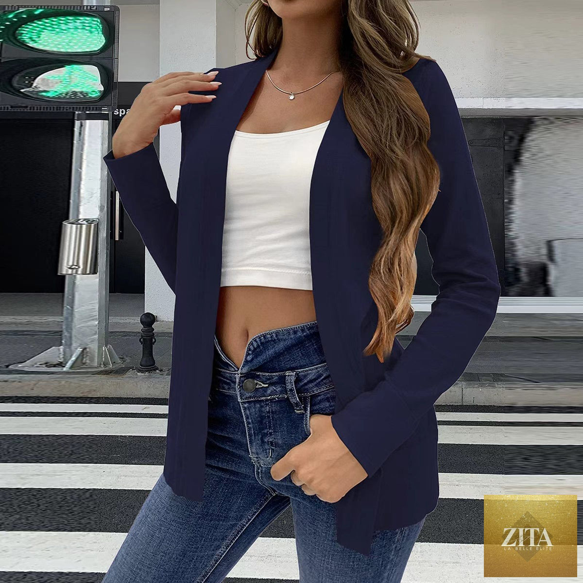 Women’s knitted loose cardigan coat by FitiqueFit in four colors, featuring a cozy, relaxed fit and soft knit texture.