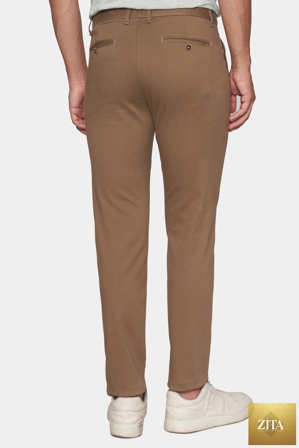 Bright Moons The Timeless Chino in original tan, showcasing classic fit and durable fabric for casual or semi-formal wear.