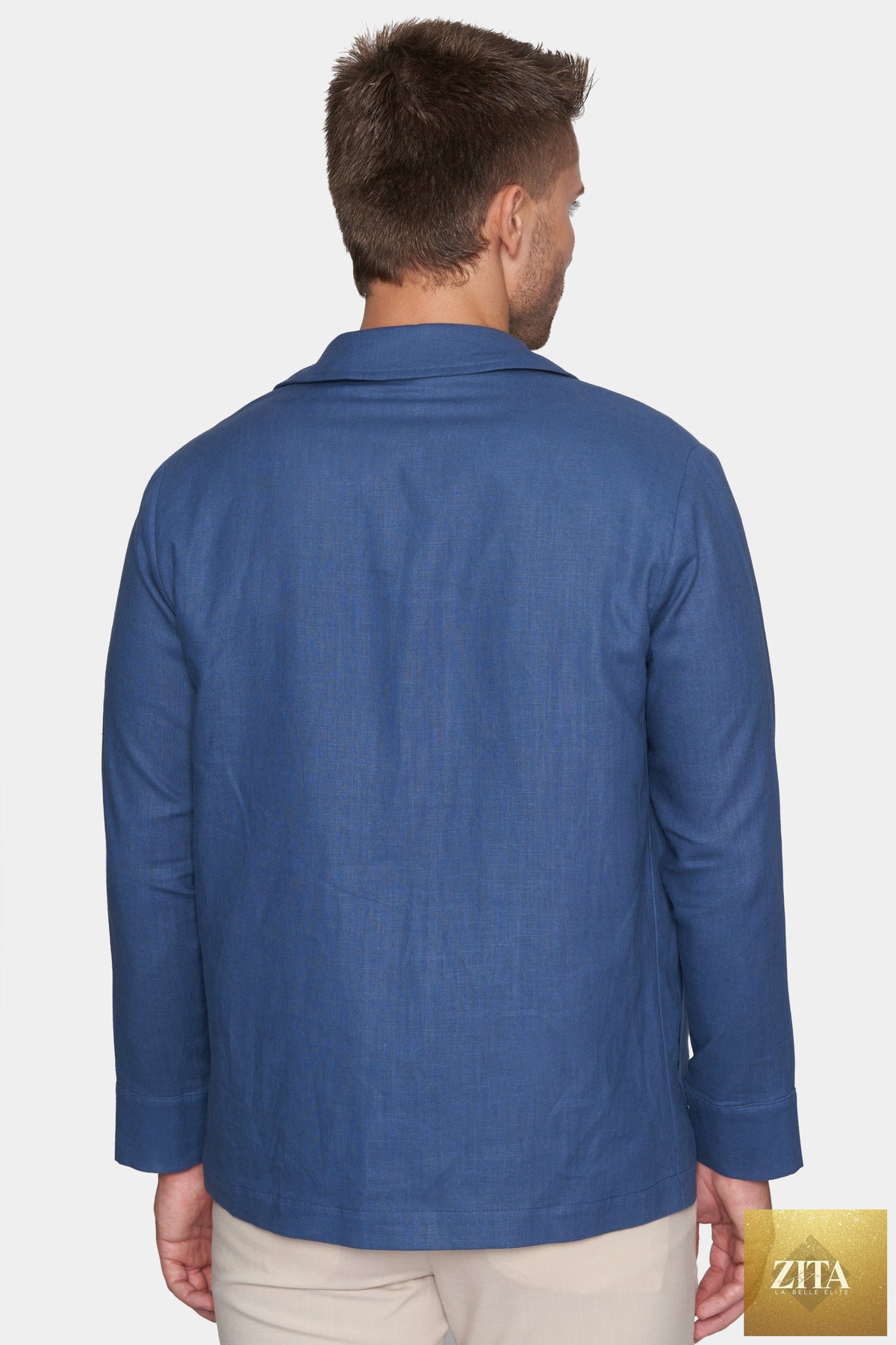 Bright Moons Slim Safari Coat in ocean color, stylish lightweight coat with tailored fit and button details, perfect for outdoor wear.