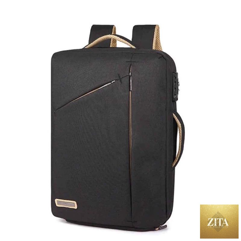Men's multi-function travel backpack by Social Buzz eSIMs, showing durable fabric, multiple compartments, and adjustable straps.