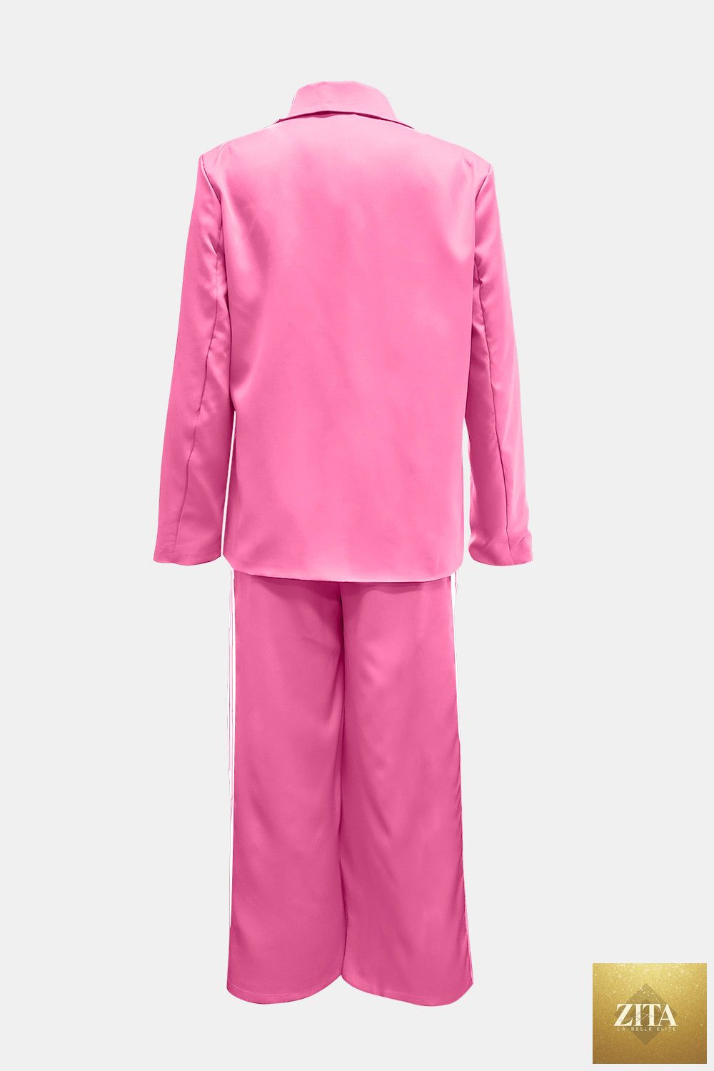 Wild and Free Boutique side striped long sleeve blazer and pants set, featuring a stylish matching jumpsuit with bold stripe details.