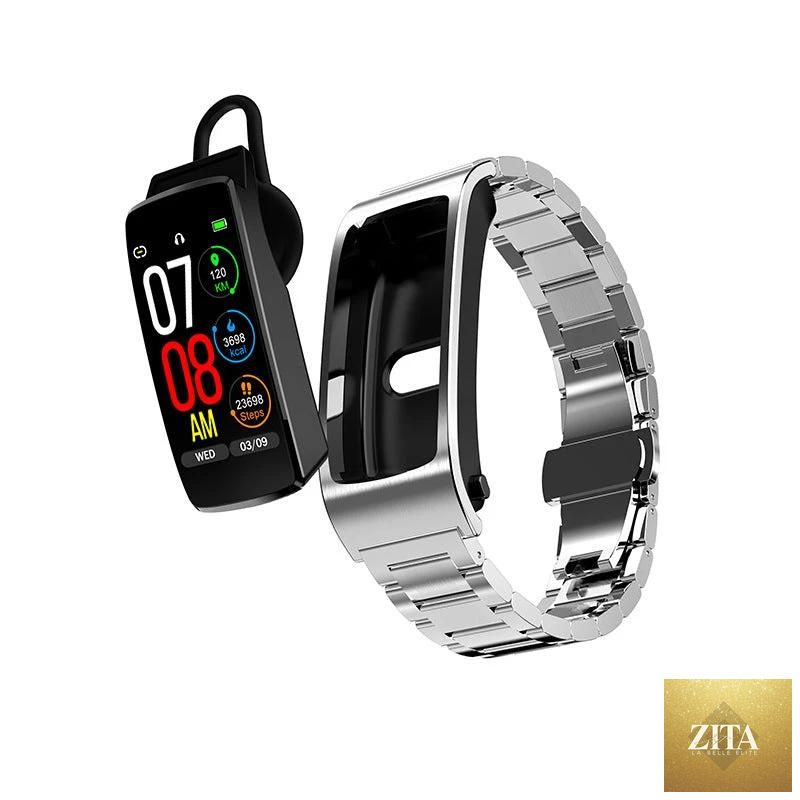 Vain Products men's smart watch with 114 screen info sync, call prompt, sleek black band, digital display, and modern design.