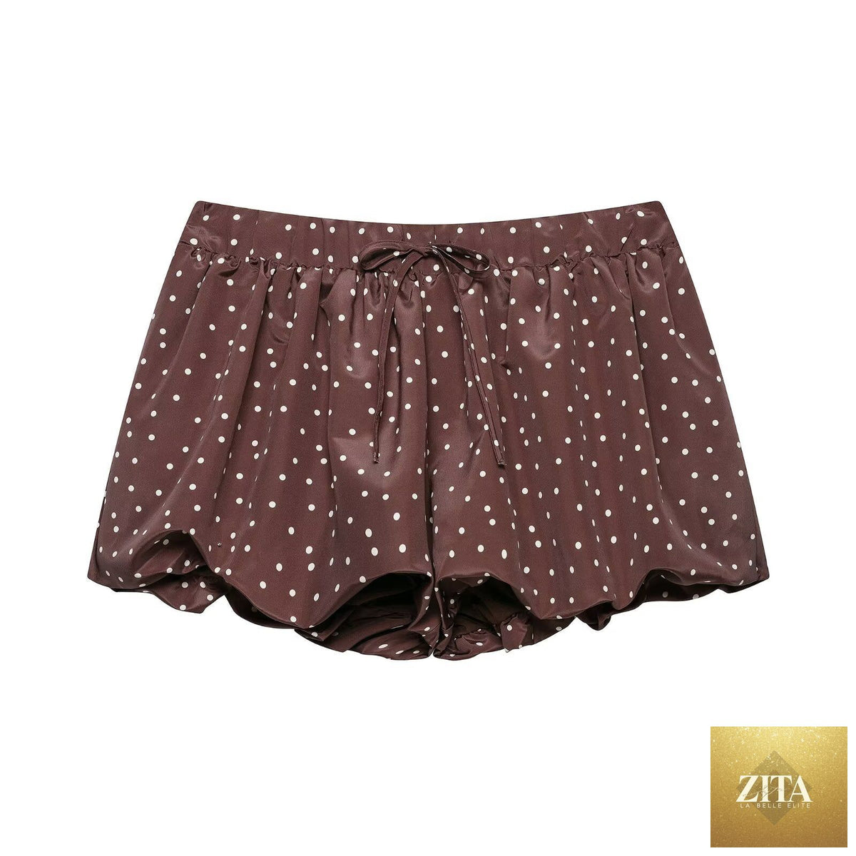 Women’s summer elastic high waist polka dot mini skirt, retro style, versatile for all occasions, from Wanita Store.