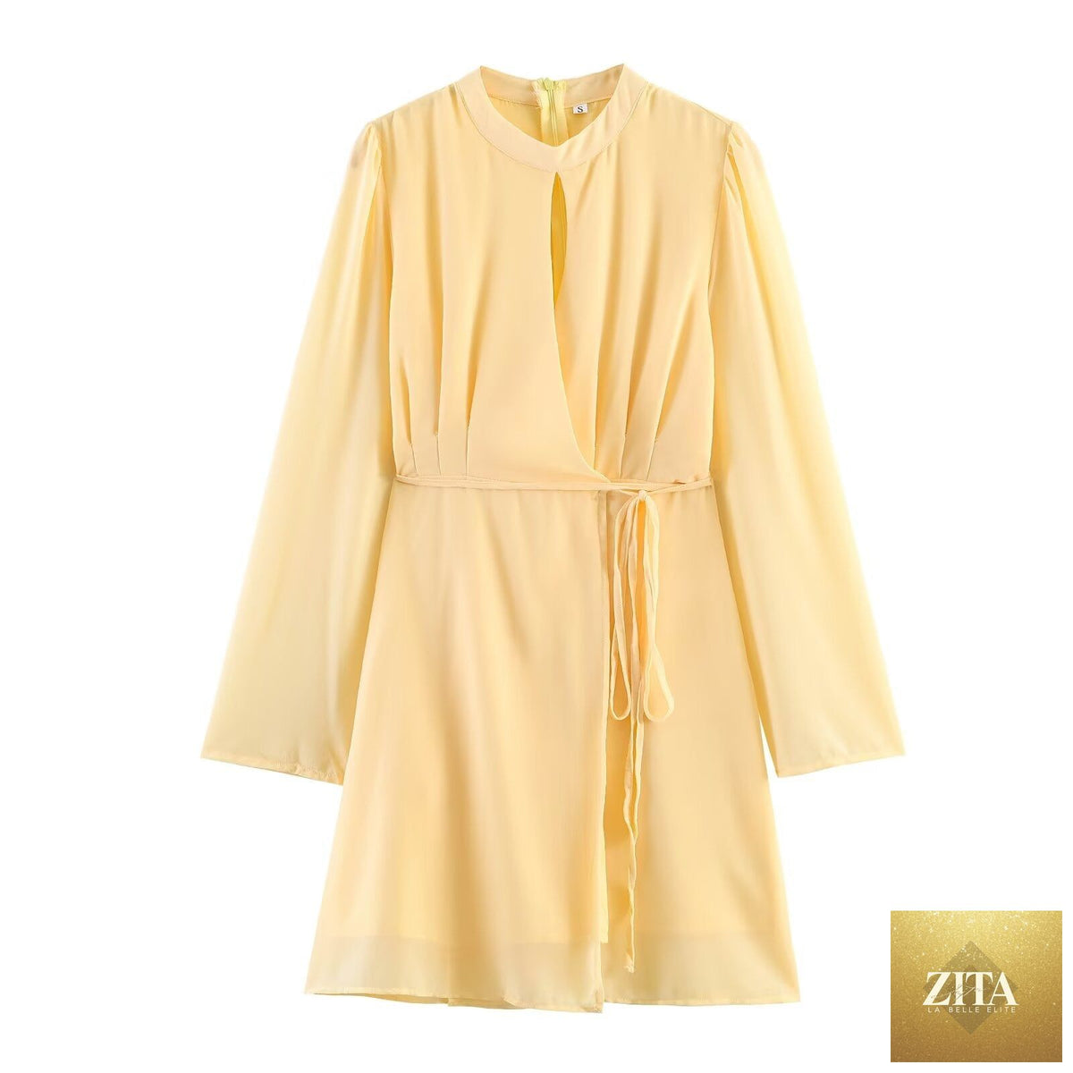 Ragazza summer long sleeve chiffon dress with a simple, thin design, featuring lightweight fabric and a flowing silhouette.