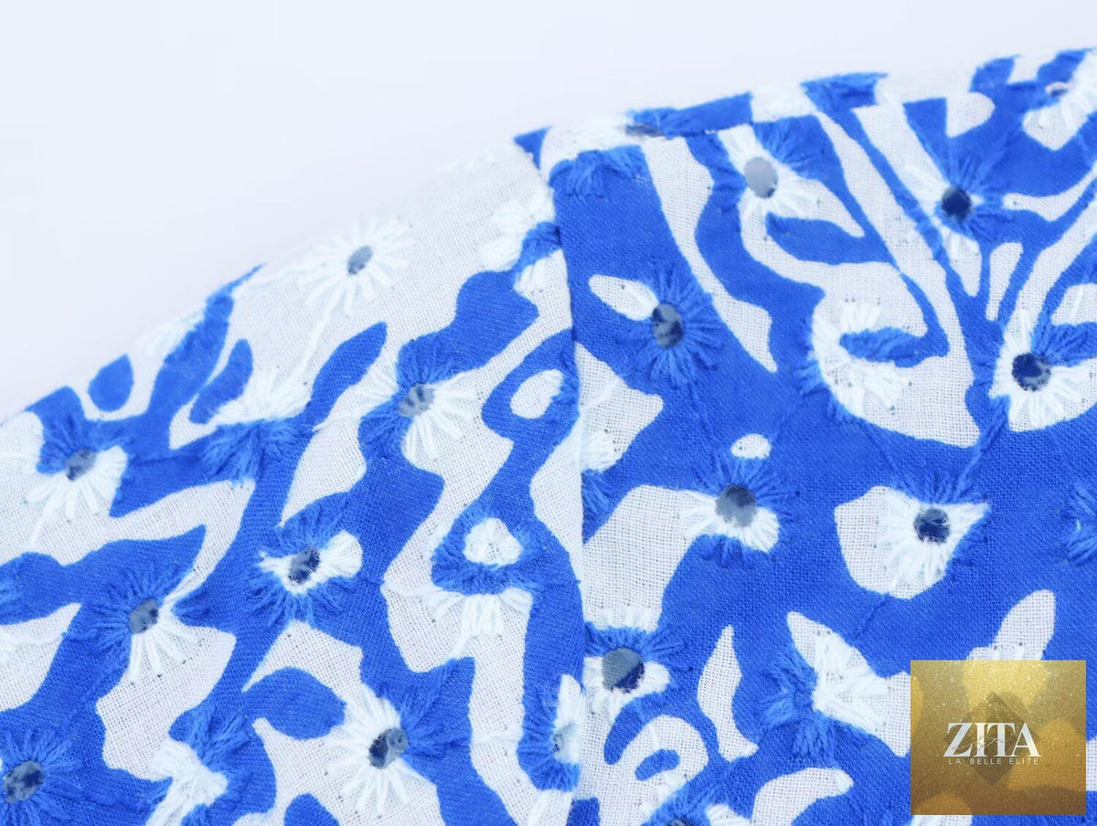 Women’s summer office embroidery dress with belt by Ragazza, featuring stylish embroidery and a flattering fit.