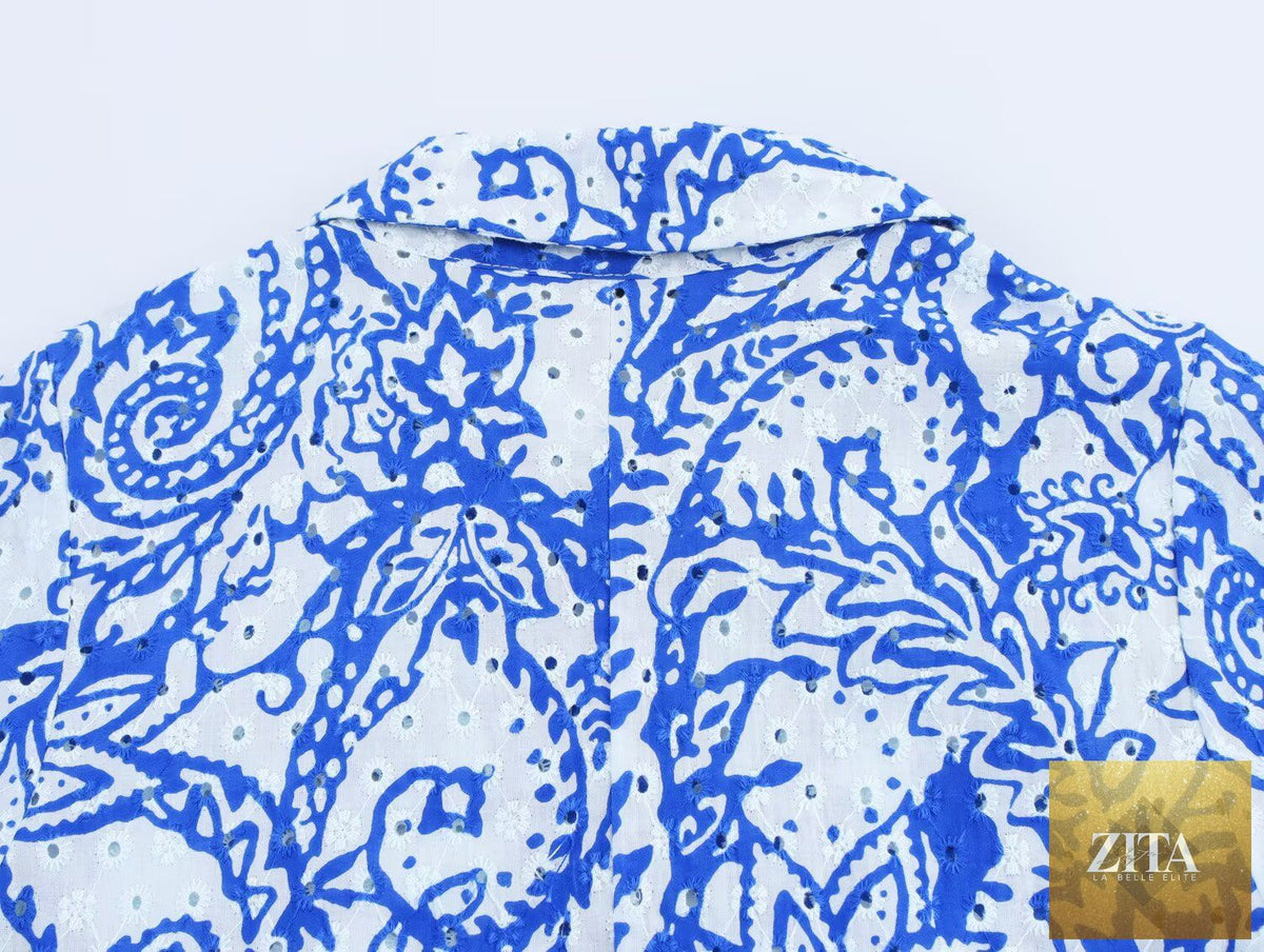 Ragazza women's summer embroidery dress with belt, suitable for office wear, featuring floral embroidery and a comfortable fit.
