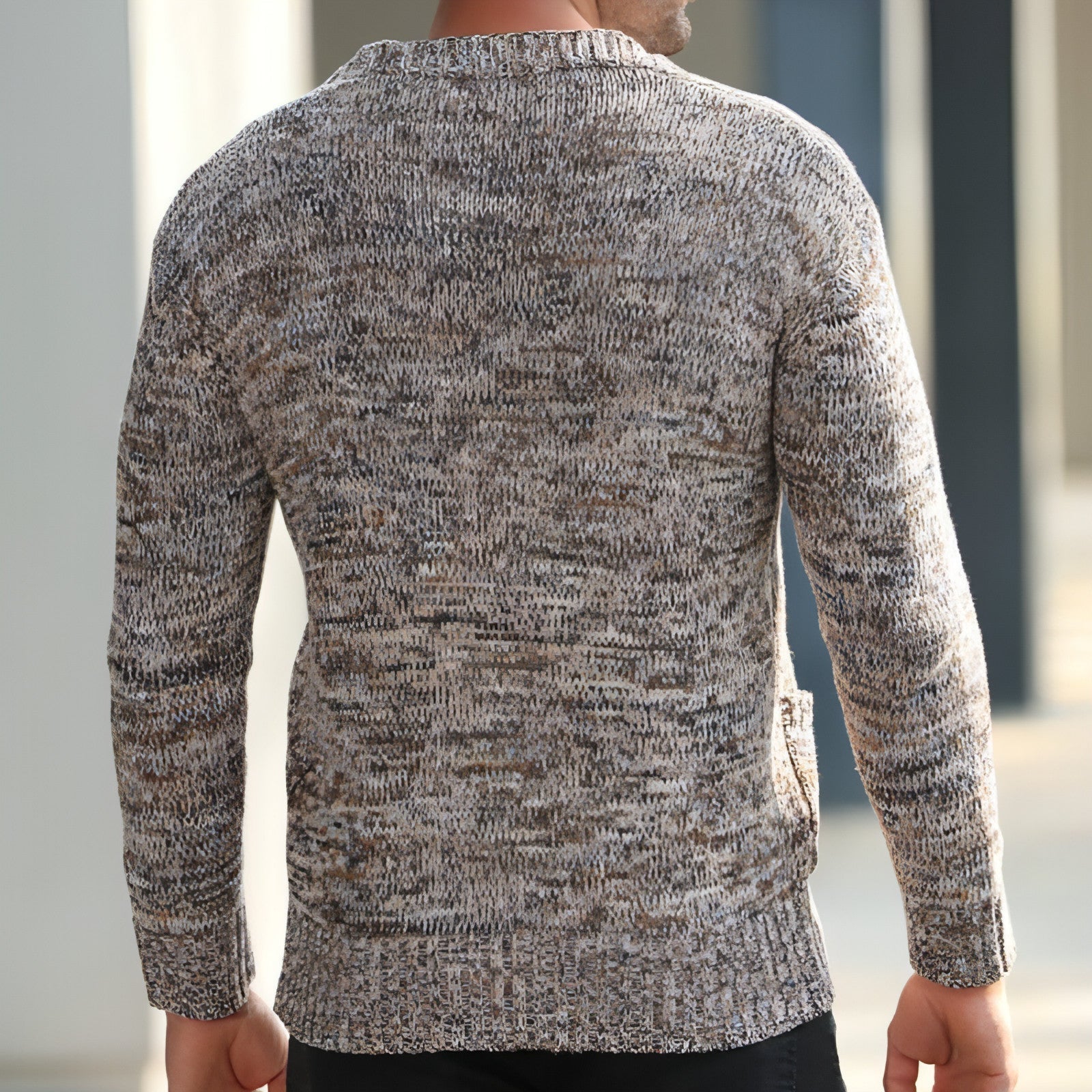 Men's Autumn And Winter Thin Mixed Wool Sweater Carmine Juneberry