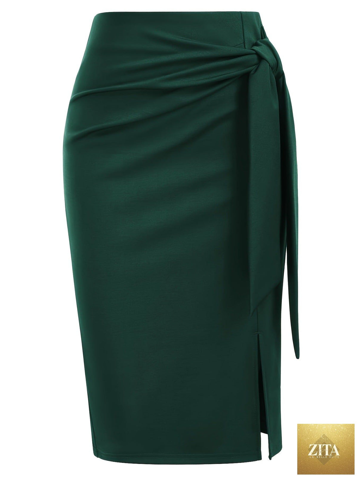 Elegant monochrome high-waisted knee-length skirt for women by Zita La Belle Elite, shown in a stylish design.