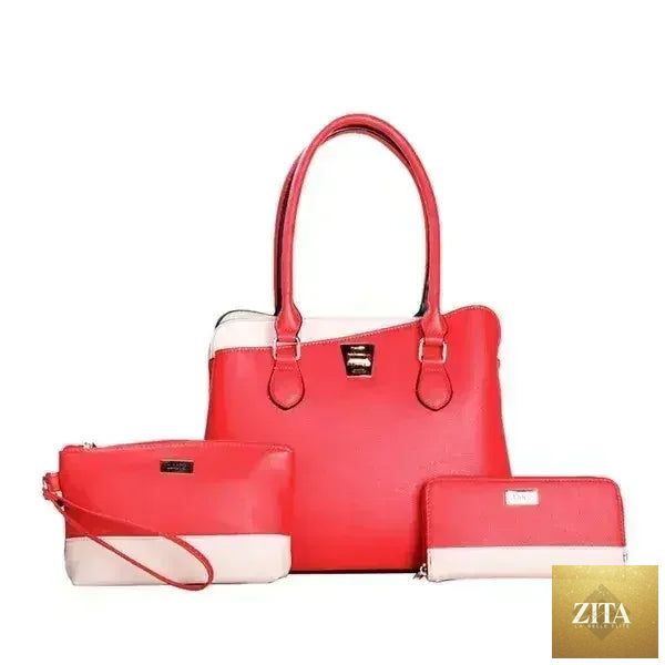 Femstylo LANY Colorblock Bag Set with 3 wallets and pouches, featuring vibrant colorblock design, perfect for stylish everyday use.
