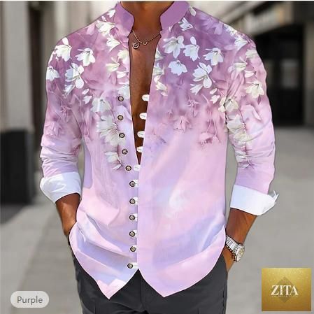 Mandotos men's 3D printed shirt top featuring vibrant geometric patterns and a modern fit, ideal for stylish casual wear.