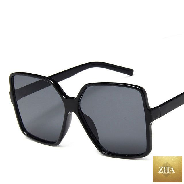 Vintage FitiqueFit big frame sunglasses with UV400 protection, stylish fashion shades for a bold, trendy look.