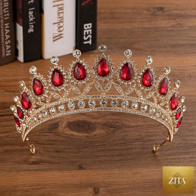 Elegant bridal wedding alloy diamond crown with intricate design, featuring sparkling diamonds and a delicate headdress for special occasions
