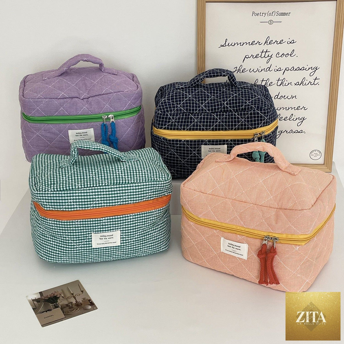 Travel-sized toiletries organizer by Social Buzz eSIMs, compact travel toiletries bag with multiple compartments for easy organization.