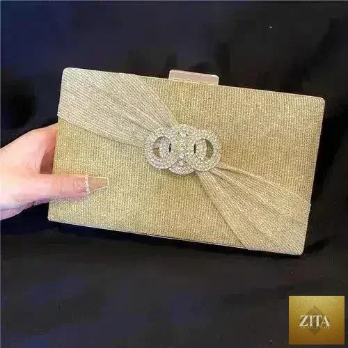 Femstylo diamond button-filled square clutch bag with diagonal design, perfect for wedding or birthday events.