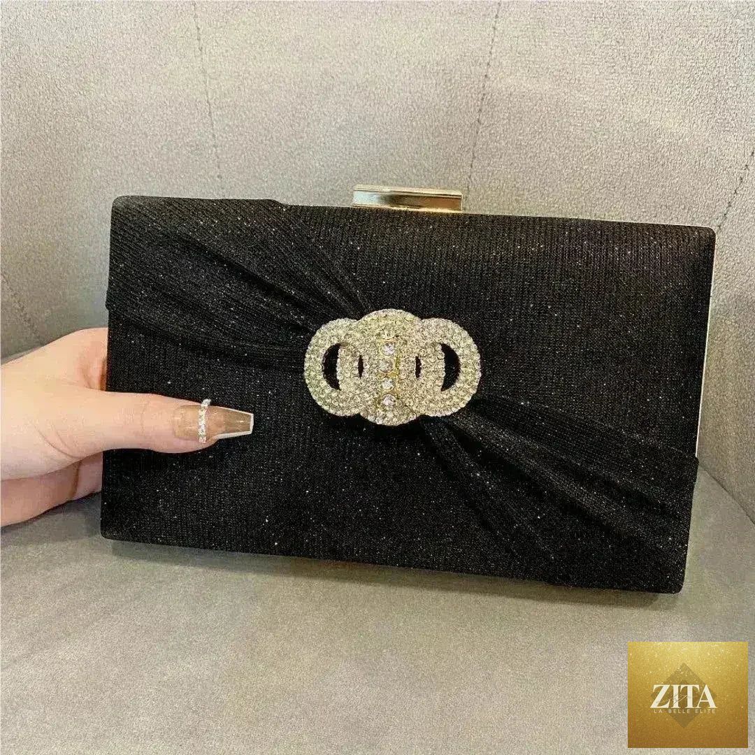 Femstylo diamond button-filled square clutch bag with diagonal design, perfect for wedding or birthday events.