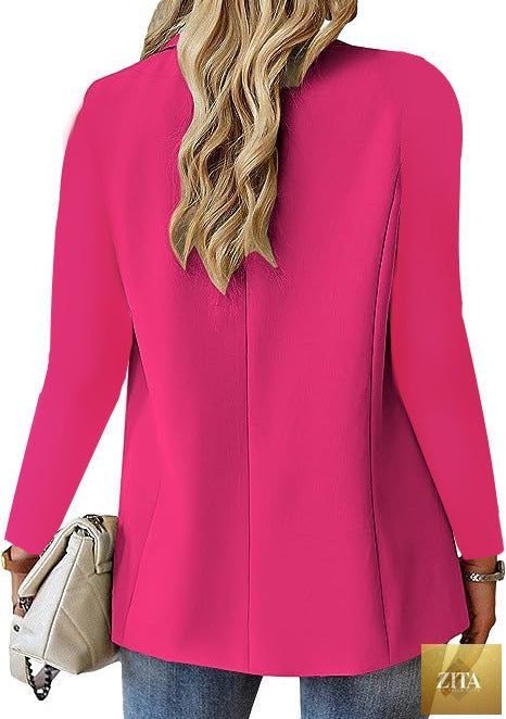 Zita La Belle Elite women's ins lapel button jacket, casual long-sleeved outwear with stylish detail and fitted design for daily wear.