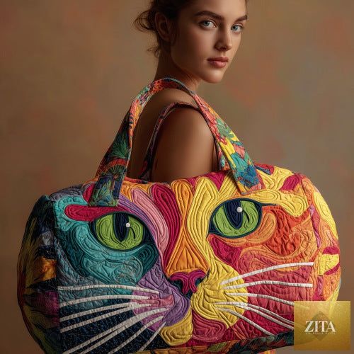 Social Buzz eSIMs short-distance tote travel bag with quilted embroidery, multifunctional sports and fitness bag, compact and stylish.