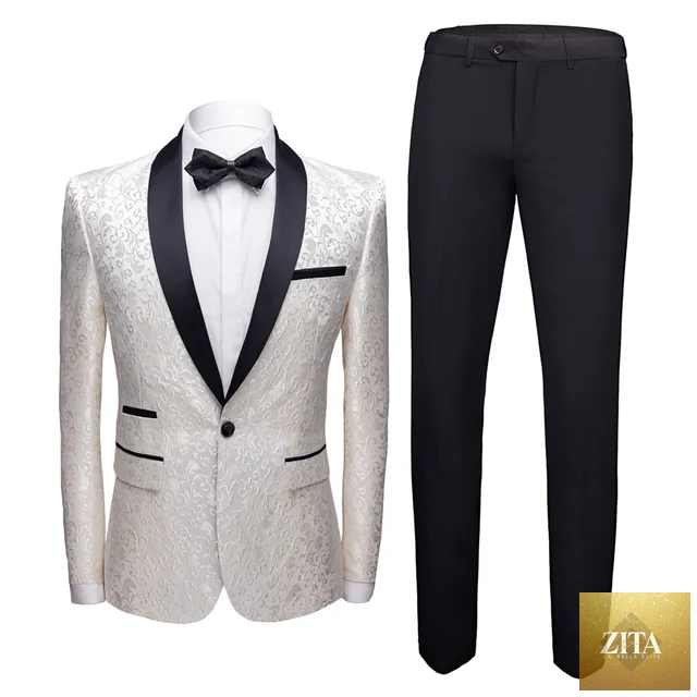 Donjohnbyvictoriacharles men's 3-piece slim fit suit with blazer, pants, and vest, perfect for formal occasions.