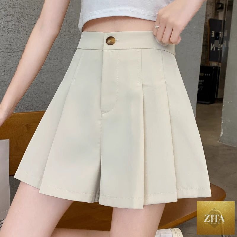 Stretchy High-waisted Pleated Wide-leg Casual Pants That Slim The Figure And Are Versatileperfect As An A-line Hot Pant