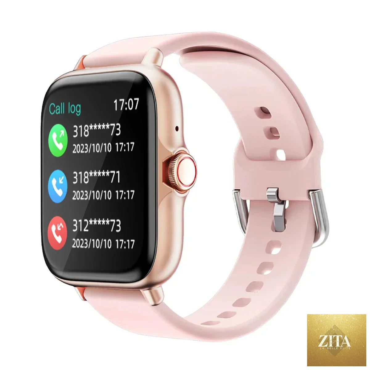 MANDOTOS waterproof 1.83-inch smart watch with call, message alerts, sleep monitoring, and pedometer for iPhone and Android.