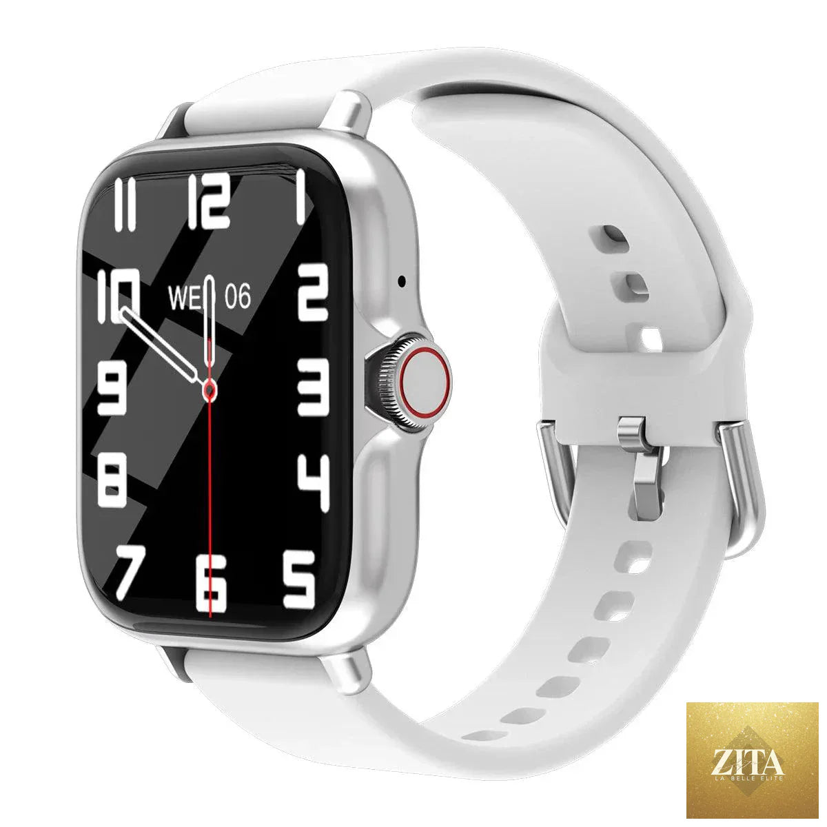 Mandotos waterproof smart watch with call and message alerts, sleep monitor, and sports pedometer for iPhone and Android.