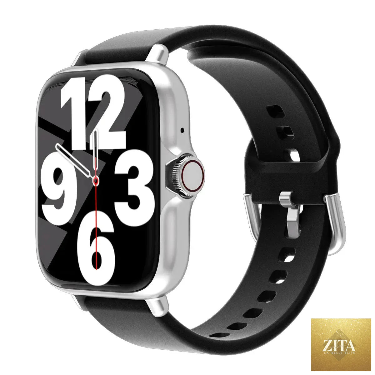 Mandotos waterproof smart watch with 1.83-inch display, showing call and message alerts, sleep tracking, and sports pedometer features.