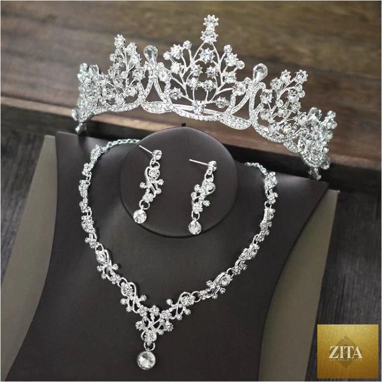 Elegant bridal necklace from MANDOTOS, featuring intricate jewelry wedding accessories with sparkling details for wedding day elegance.