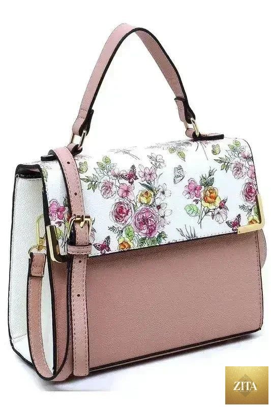 Femstylo vegan leather satchel with top handle and crossbody strap, featuring sleek design and durable material.