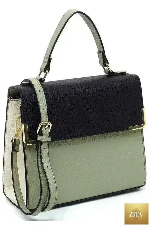 Femstylo vegan leather satchel bag with top handle and crossbody strap, stylish and functional for everyday use.