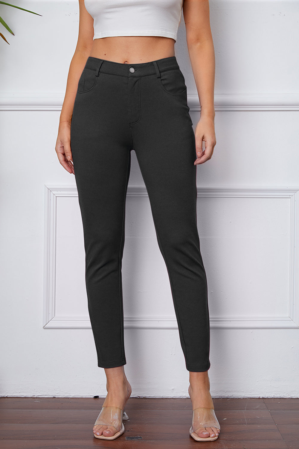 StretchyStitch Pants By Basic Bae Pocketed Opaque Stretch For Women All Day Comfort