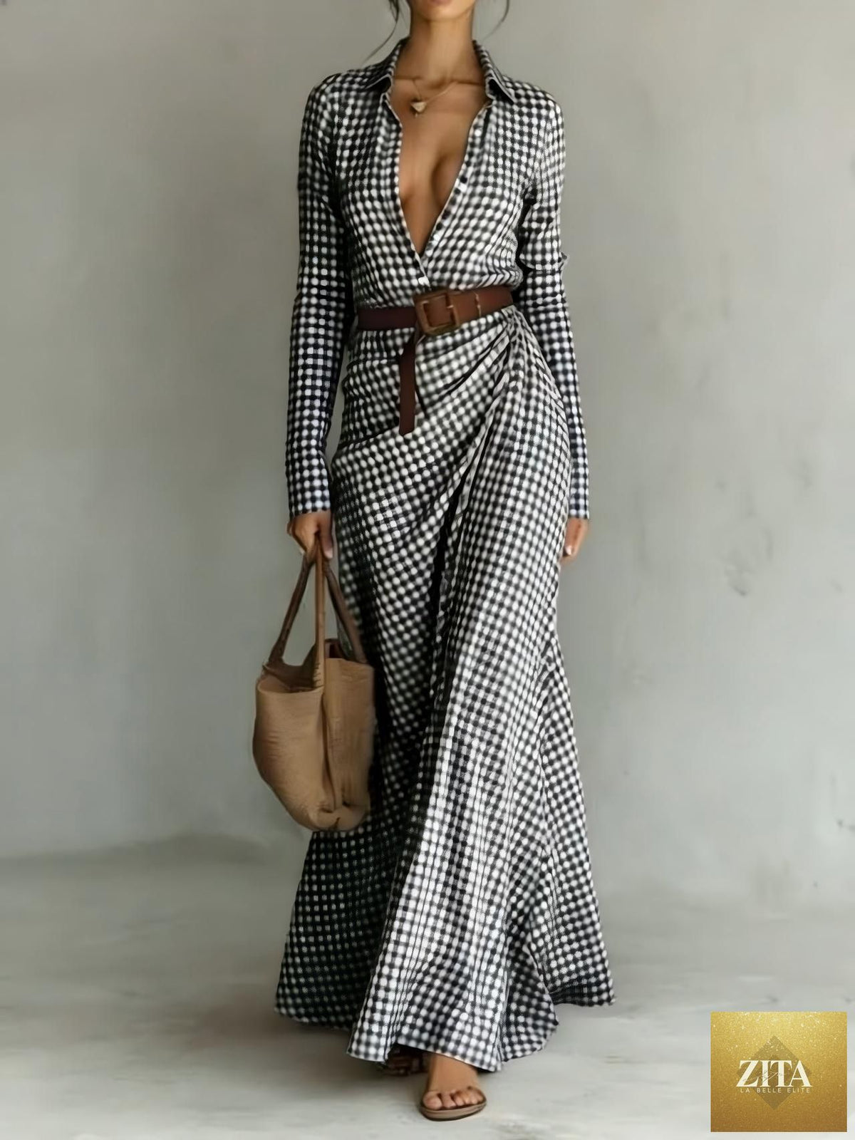 Women's belted irregular pleated dress by FitiqueFit featuring a stylish design and flowy fabric, perfect for casual or semi-formal wear.