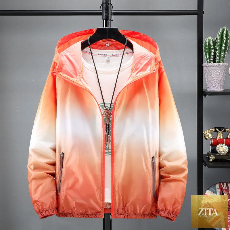 Lightweight Zita La Belle Elite hooded sun-protective jacket with a zipper and adjustable hood, designed for outdoor sun protection.
